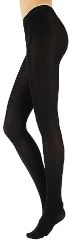 CALZITALY Kaschmirwolle Strumpfhose warme Winterstrumpfhose - dicke Strumpfhosen - 150 Den - S M L XL - Italienische Strumpfwaren,Schwarz,M