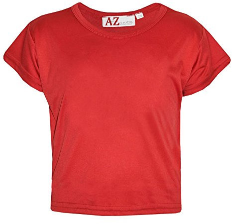 A2Z 4 Kids Girls Crop Top Plain T Shirt Soft Feel - New Crop Top Plain Red 11-2