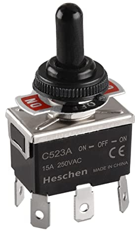 heschen Metall Kippschalter DPDT auf/Off/On 3 Position 15 A 250 VAC 6 Tab Terminal CE mit wasserdichte Kappe