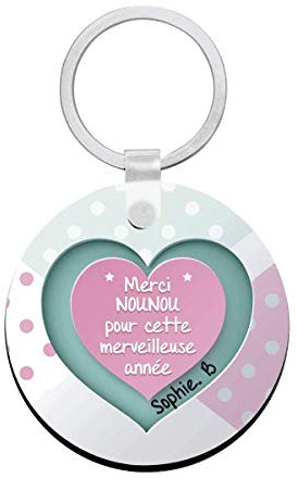 Cadeau nounou - Porte clés à personnaliser avec prénons NOUNOU merci - cadeau personnalisé nounou - idée cadeau pour nounou