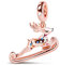 GNOCE Weihnachten Rentier Anhänger S925 Sterling Silber Charm Bead 18K Rose Gold plattiert für Armband oder Halskette Weihnachts Schmuck Geschenk Damen