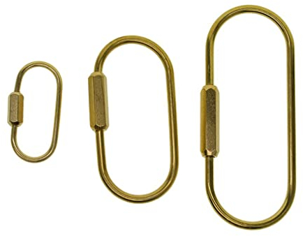 Baoblaze 3pcs Schraubkarabiner Messing Karabiner Karabinerhaken mit Schraubverschluss