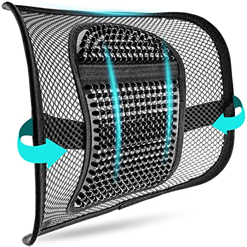 m zimoon Lordosenstütze Mesh, Atmungsaktiv Lordosenstütze Stuhl mit Massage-Knoten, Lendenkissen Rückenstütze Taille Rückseite Lendenwirbelstütze für Auto, Bürostuhl, Büro und Arbeit
