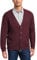 Kallspin Men's Cardigan Sweater Wool Blend V Neck Cable Knit Buttons Cardigan with Pockets(Burgundy Red, Large)