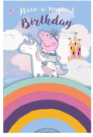 Danilo Promotions LTD Happy Birthday Card, Peppa Pig Birthday Card, Birthday Card Peppa Pig Happy Birthday Card, Multi, 9x6