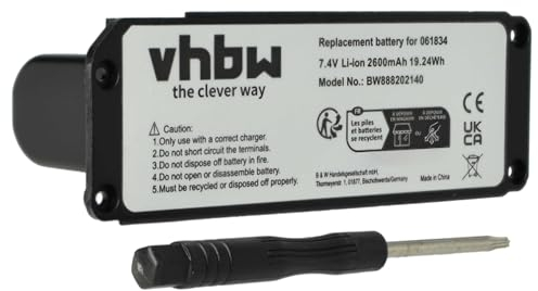 vhbw Akku Ersatz für Bose 061386, 061385, 061834, 061384 für Lautsprecher Boxen Speaker (2600 mAh, 7,4 V, Li-Ion)