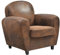 AltoBuy GANSSI - Fauteuil Club Marron Aspect Cuir Vieilli