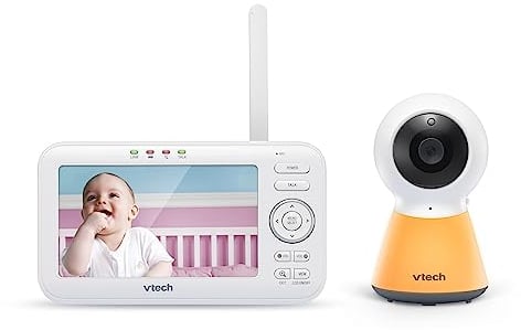 VTech Babymonitor VM5254 – Video-Babyphone mit hoher Auflösung – Klarer Sound, LCD-Farbbildschirm und Nachtsichtfunktion – Mit Gegensprechfunktion, Schlafliedern und Nachtlicht