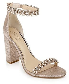 Jewel Badgley Mischka Women's Mayra Heeled Sandal, Rose Gold, 4.5 UK