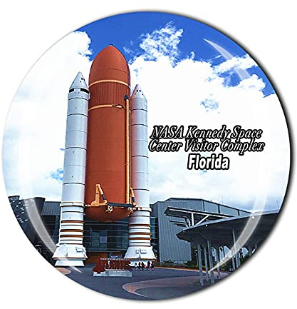 Kühlschrankmagnet NASA Kennedy Space Center Besucher Komplex Merritt Island Florida USA Amerika Kristall Tourist Souvenir Geschenk Kollektion Kühlschrank Magnet Aufkleber