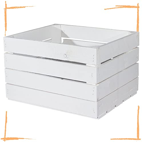 Moooble 2 Vintage Holzkisten 50x40x30cm Weiß Unbenutzt Weinkiste Möbelkiste Dekokiste Apfelkiste Obstkiste Weinkiste Holzregal Vintage Bücherregal Abstelltisch (2)