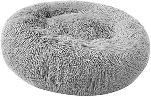 Wolke Hundebett, Katzenbett, Waschbar, 60cm, Hundekissen, Flauschiges Hundebett für große, mittelgroße & kleine Hunde, Hunde Pettbett, Hundematratze, plüsch (Hellgrau)
