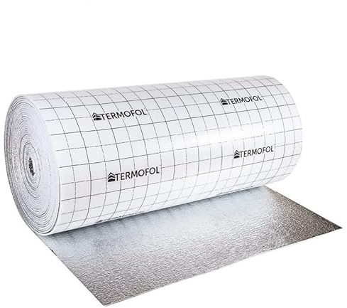 Isolation en mousse d'aluminium - Épaisseur 7 mm, largeur 100 cm - Isolation thermique et acoustique pour sols, toits, portes de garage et caravanes