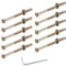 10 Stück M6 *80mm Zylindermuttern Schrauben Kit,Möbelverbinder Schrauben,M6*13 mm Barrel Muttern für Möbelbetten Kinderbetten Krippe und Stühle mit Schraubenschlüssel (M6*80mm)