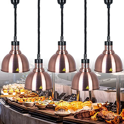 Waermelampen Kueche, Gewerbliche Einstellbare Speisenwärmer, Lebensmittel Heizlampe für Essen Warmhalten, Buffet-Restaurantausrüstung(Size:5pcs)