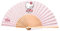 eBuyGB Folding Handheld Fan, Hello Kitty Wooden Hand Fan, Girls Birthday Party Accessory, Pocket Sized Fan for Party Favours, DIY Decoration, Summer Holidays (Pack of 1)