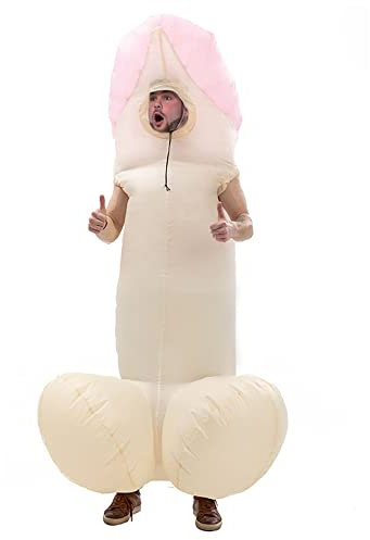 leiruo - Costume gonfiabile da adulto, 1 pezzo, divertente, regalo di compleanno, festa di carnevale, colore: rosa.