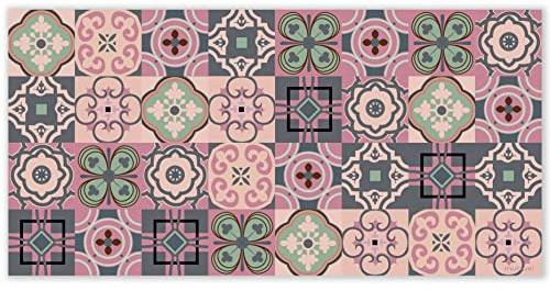 mubusi Tapis Vinyle du Sol Cuisine Salon - Différentes Tailles - (Candy Rose 60x120 cm)