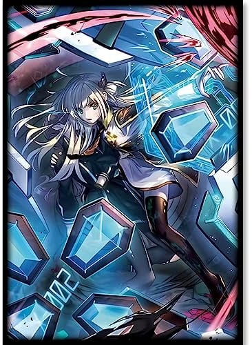 50ct Holographic Top Loading Trading Card Sleeves Deck Protector for YuGiOh/Japanese Art Anime Printing Card Sleeves 63x90 (A08)