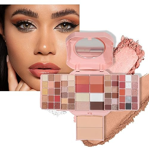 Joyeee Schmink Geschenkset Make-Up Set, 64 Farben Professionelles Schönheit Schmink Palette mit Lidschatten Rouge Markieren Kontur, Multifunktions Kosmetik Produkte Kit für Teenager-Mädchen Frauen#A