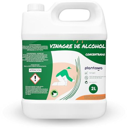 Plantawa Vinagre de Alcohol Concentrado 2 litros | Solución Natural para el Cuidado de Superficies | Acción Eficaz y Seguro | Desincrustante Calcáreo, Sin Residuo.