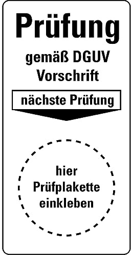 Dreifke® Mini-Grundplakette Prüfung DGUV Vorschrift, nP, ökologische Folie, 20x40mm, 16/Bogen