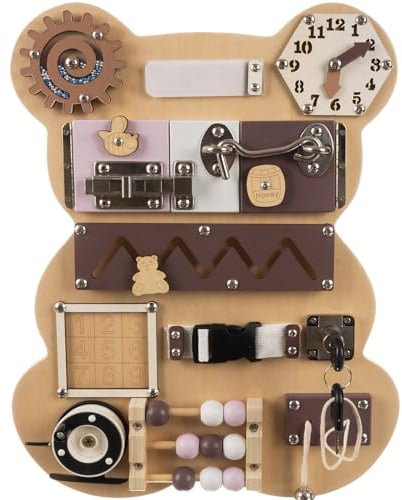 KRUZZEL Motoriktafel Motorikspielzeug Teddy Feinmotorik Brettspielzeug Lernspielzeug 22584