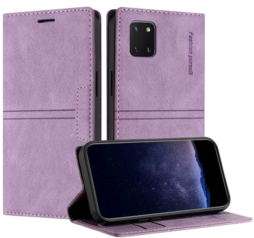 TOUCASA Custodia per Samsung Galaxy A81/Note 10 Lite, Flip Portafoglio in Pelle con Funzione Stand, Chiusura Magnetica, Slot per Schede - Viola