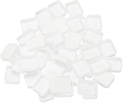 PATIKIL 1ml Godets D'Aquarelle, Lot de 50 Demi-Godets Vides en Plastique pour Peinture à L'Aquarelle, Huiles et Acryliques, Boîtier de Voyage Style 2, Blanc