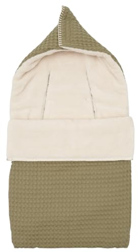 Koeka Babyfußsack - Für Babyschale - Gruppe 0+ - Mit Teddy Gefüttert - Mit Kapuze - Oslo - Aus Baumwolle - Abwaschbar -