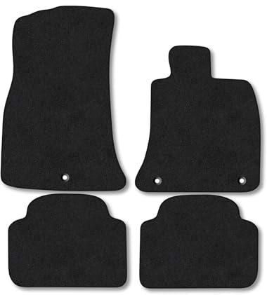 Kia Stinger (2017+) Car Mats Accessories Tailored Fit Carpet Floor Mats Non Slip Black Trim Full Coverage Compatible Accessory Front Rear Set Anti Slip Granulated Backing Hand-Finished Clips