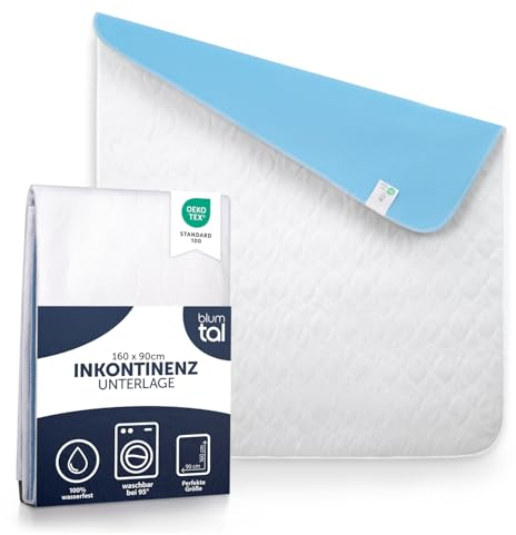Blumtal® Inkontinenzunterlage waschbar 160x90 cm - Betteinlage für Babys - Oeko-TEX zertifizierte Inkontinenz Bettunterlage Weiss - Bettunterlage wasserdicht - Inkontinenzauflage 160x90 cm - 1er Set