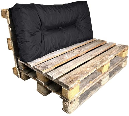 bananair - Palettenkissen Outdoor - Bequem, Robuster, UV-beständiger & Wasserabweisender - Ideal für Europaletten/Palettenmöbel/Palettensofa/Gartenmöbel (Sitz- oder Rückenkissen, 120x60 cm, Schwarz)