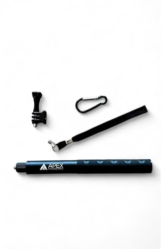 Apex Accessories Invisible Selfie Stick, Ausziehbar bis 117 cm, 1 Stück, Action Kamera, Aluminium Selfie-Stange Stab, Handheld, Einbeinstativ, Pole, Teleskopstange