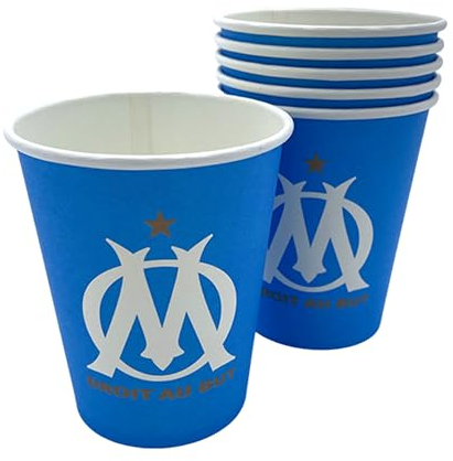 OLYMPIQUE DE MARSEILLE 6 x verre gobelet jetable 25cl OM - Collection officielle