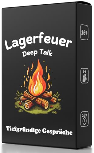 Lagerfeuer Deep Talk Spiel | Kartenspiel mit Gesprächsstoff für tiefgründige Gespräche | Gesellschaftsspiele für Erwachsene | Selbstreflexion Kennenlernspiel für Paare | Achtsamkeit Geschenk Partner
