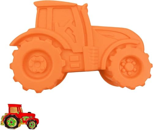 STOUCLA Traktor Backform, Traktor Silikon, Backformen, Kann für Kuchen,DIY Auto Kuchenform, Desserts Verwendet Werden, Brote, orange