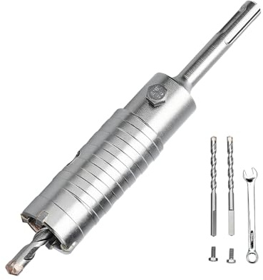 GRIXLEN 1-3/8 inch / 35mm Concrete Hole Saw with SDS Plus Shank Rod | 6.3mm Tungsten Carbide Tip for Concrete, Cement, Brick Wall