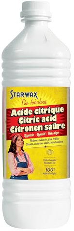 STARWAX THE FABULOUS – Liquid Citric Acid 1L – Powerful Natural Descaler – For Appliances & Bathroom – Odour-Free – 100% Natural Origin