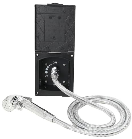 NICCOO RV Außenduschkasten Kit, Wohnmobile Außenduschkabine-Kit Inkl. Duschkopf und 1.5m Duschschlauch, Campingdusche-Kit Für Marine RV Wohnwagen Camper Caravan
