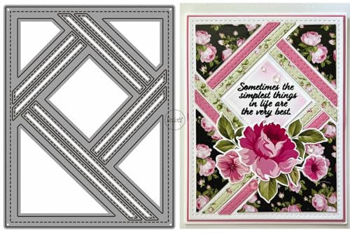 DzIxY Square Geometry Background Plate Metal Cutting Dies for Card Making Kit Embossing Paper Die Cuts Set Scrapbook Stencils Supplies Machine Templates