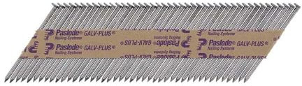 Paslode Gun Nails with Gas Framing fit Paslode IM350+ - Ring Shank - Retail Pack (Plain Shank - Galv - 3.1x90-1 Gas - 1100 pcs)