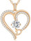 CDE Kette Damen Herz Rosegold Halskette für frauen Anhänger Buchstabenkette A-Z Personalisiert Kette Geschenk mit Anhänger Schmuck Geburtstag Weihnachten Valentinstag Muttertag (D)