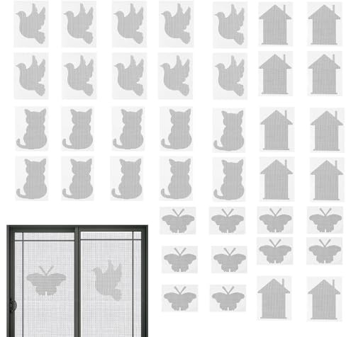 Naqqios Reparatur für Fliegengitter | Reparaturband 40 x für Moskitonetze und Fenster, langlebiger Ersatzschutz mit Motiven für die Wartung von Markisen, Veranden und