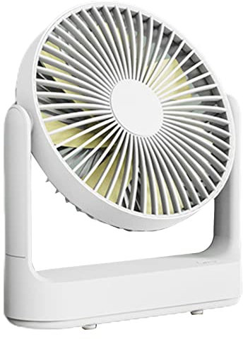 YIZITU Ventilador de mesa de 7 pulgadas USB fuerte 4000 mAh recargable ventilador de escritorio 4 velocidades para el hogar, oficina, viajes, ventilador de techo, ventilador portátil recargable USB