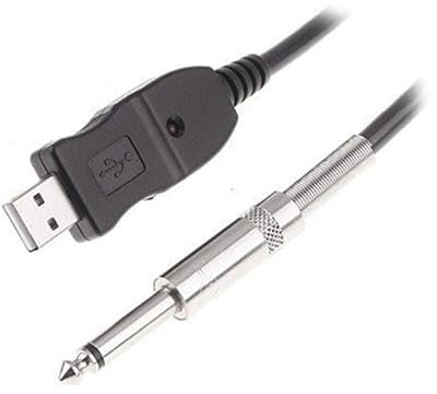 HEATSHAKING 3M Cavo USB per Chitarra Professionale con Jack da Cavo Schermato per Registrazione su PC Trasmissione Audio Colore Nero