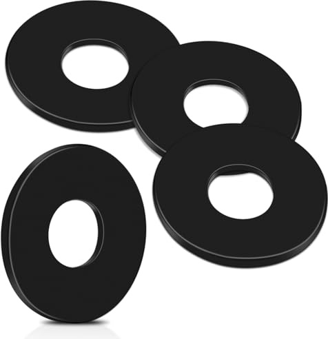 100Pcs Flat Washers, M4 x 12mm Stainless Steel Washers, Thickness 1mm Flat Washer for Screws and Bolts(Black)
