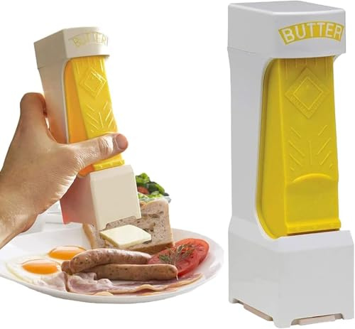 ZFFAFUR Butter Slicer Cutter One Click Stick, Butter Cutter Slicer Single Stick, Portable Butters Dispenser and Storage Case, Cheese Splitter with Stainless Steel Blade, for Bread, Cakes, Cookies
