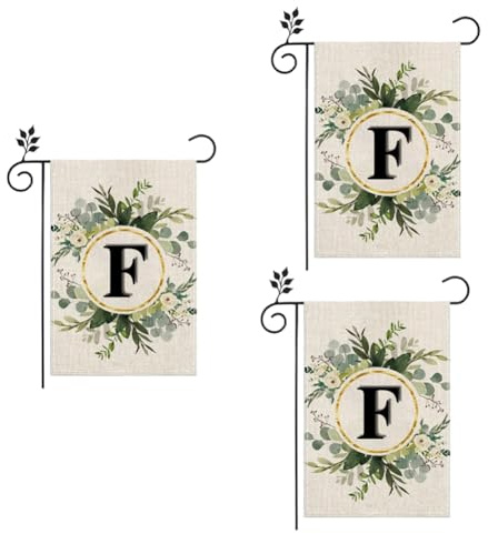 Bosiyrggrl F Linen Garden Flag Double Layer Double Sided Letters Holiday Outdoor Flag Yard Decoration Flag