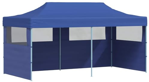 vidaXL Party-Zelt Blau 291 x 580 x 315 cm Oxford-Stoff, Garten und Terrasse, modernes Vordach, Event-Zelt, tragbarer Pavillon, Outdoor-Pavillon, Fest-Schattenspender, temporäres Schutzdach